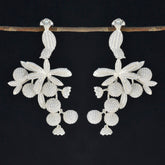 Lakshmi White Statement Earrings for Elegant Style